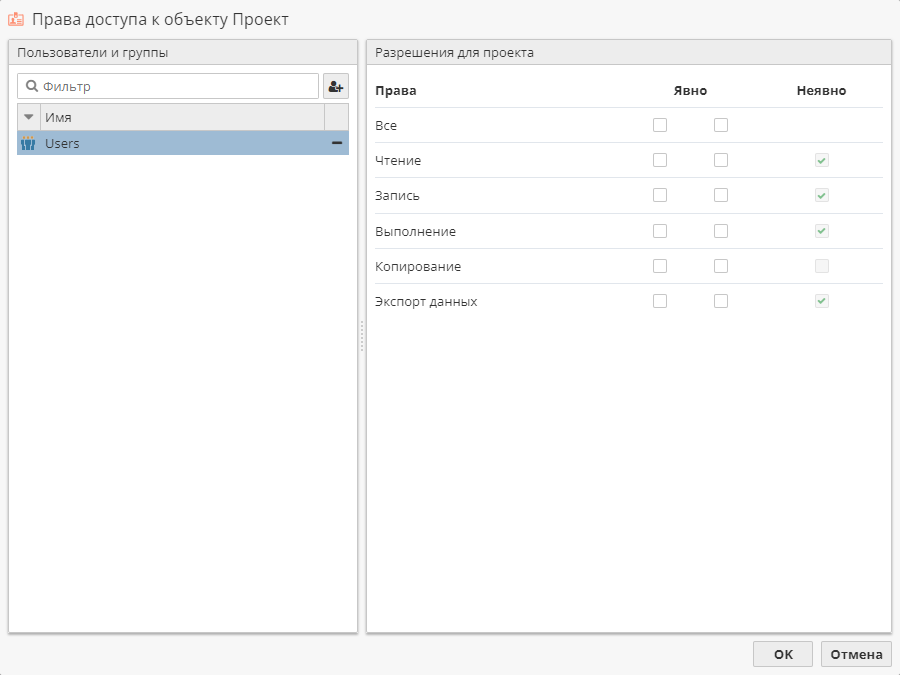 project rights settings.rus