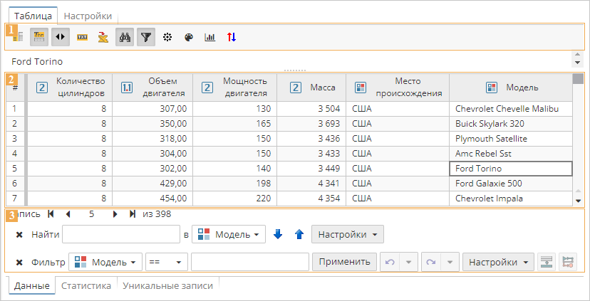 grid view interface.rus